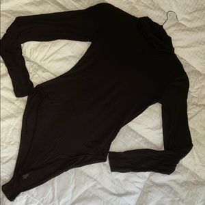 Long sleeve black turtleneck bodysuit